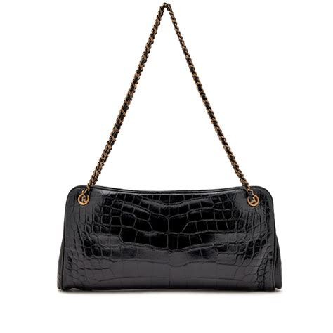 chanel alligator clutch|Chanel Black Alligator Kisslock Frame Clutch Shoulder Bag With .